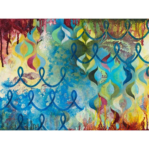 Bubbling Up Black Modern Wood Framed Art Print with Double Matting by Robinson, Heather Noel