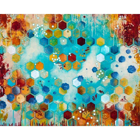 Scattered Black Modern Wood Framed Art Print with Double Matting by Robinson, Heather Noel