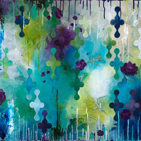 Seafoam Storm One White Modern Wood Framed Art Print with Double Matting by Robinson, Heather Noel