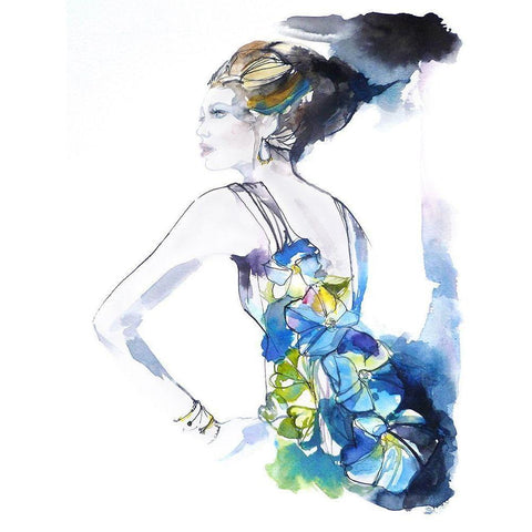 Flower Dress White Modern Wood Framed Art Print by Rideout, Schuyler
