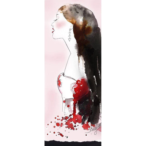 Heart Girl Black Modern Wood Framed Art Print by Rideout, Schuyler