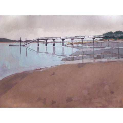 Morning Low Tide White Modern Wood Framed Art Print by Rufo, John