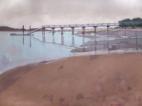 Morning Low Tide Black Ornate Wood Framed Art Print with Double Matting by Rufo, John