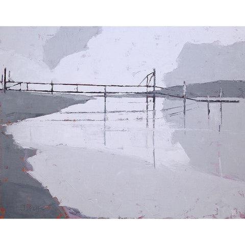 Tidal River Black Modern Wood Framed Art Print by Rufo, John