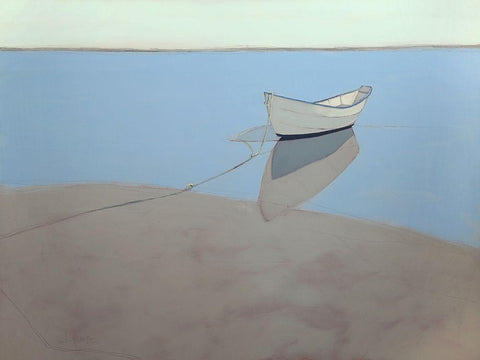 White Dory White Modern Wood Framed Art Print with Double Matting by Rufo, John