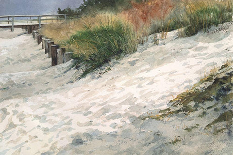 Retreat White Modern Wood Framed Art Print with Double Matting by Roberts, Linda