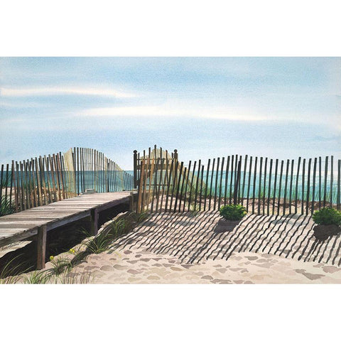 Seagate Black Modern Wood Framed Art Print with Double Matting by Roberts, Linda