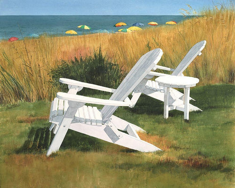 Sea Serenade White Modern Wood Framed Art Print with Double Matting by Roberts, Linda