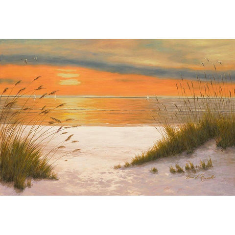 Summer Sunset Gold Ornate Wood Framed Art Print with Double Matting by Romanello, Diane