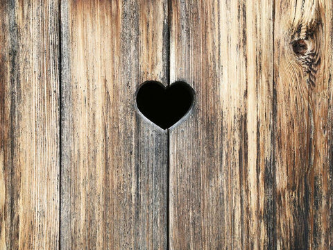 Heart in Wood White Modern Wood Framed Art Print with Double Matting by Ryan, Brooke T.