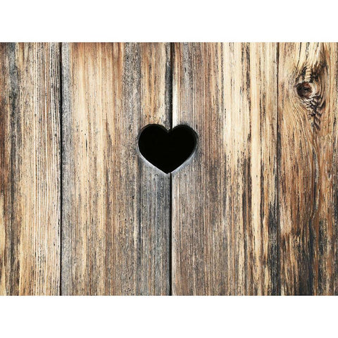 Heart in Wood Black Modern Wood Framed Art Print by Ryan, Brooke T.