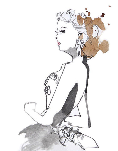 Dancing Queen White Modern Wood Framed Art Print with Double Matting by Rideout, Schuyler