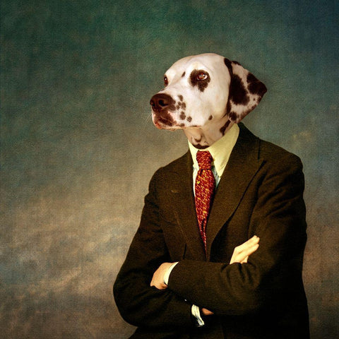 The Patient Man Black Modern Wood Framed Art Print with Double Matting by Roch, Martine