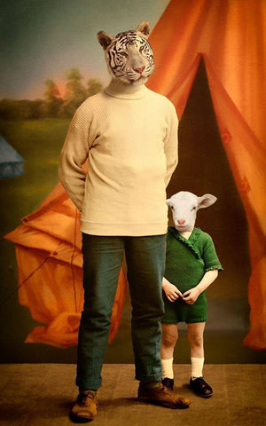 Summer Camp White Modern Wood Framed Art Print with Double Matting by Roch, Martine