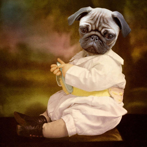 Tommy Boy Black Ornate Wood Framed Art Print with Double Matting by Roch, Martine