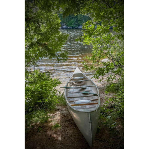 Canoe Black Modern Wood Framed Art Print with Double Matting by Ryan, Brooke T.