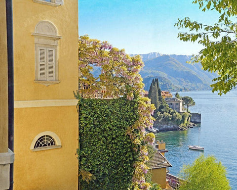 Varenna Vista No. 2 Black Ornate Wood Framed Art Print with Double Matting by Ryan, Brooke T.
