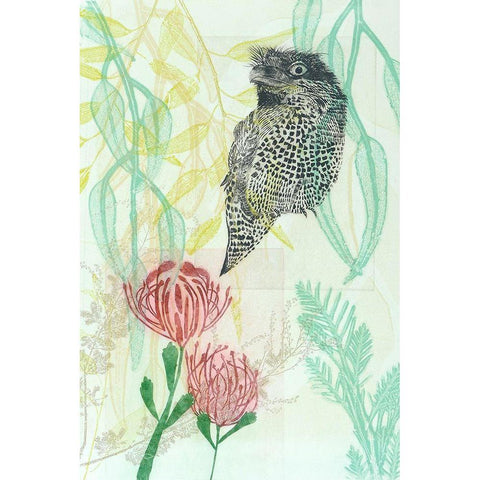 A Curious Tawny White Modern Wood Framed Art Print by Rice, Trudy