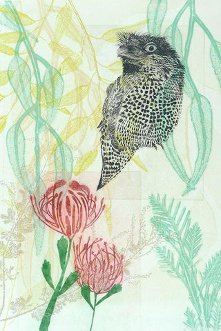 A Curious Tawny White Modern Wood Framed Art Print with Double Matting by Rice, Trudy