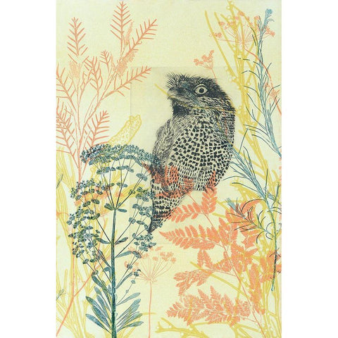 Friendly Tawny Frog Gold Ornate Wood Framed Art Print with Double Matting by Rice, Trudy