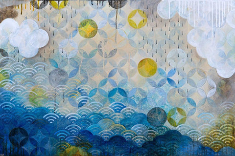 Float White Modern Wood Framed Art Print with Double Matting by Robinson, Heather Noel