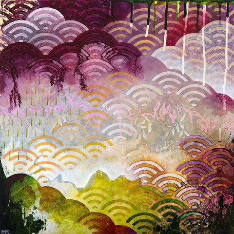Serenely Black Modern Wood Framed Art Print by Robinson, Heather Noel