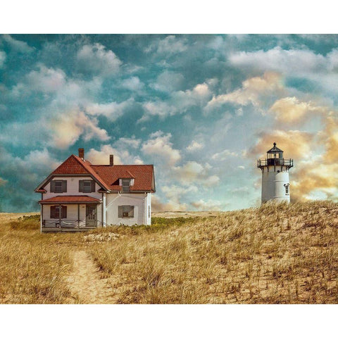 Race Point Light Black Modern Wood Framed Art Print by Ryan, Brooke T.