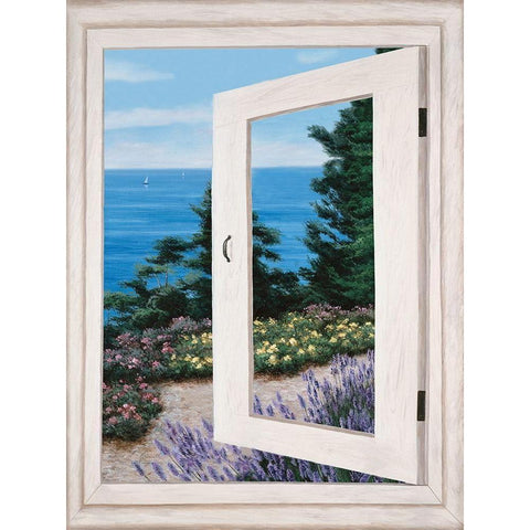 Bay Window Vista II Black Modern Wood Framed Art Print with Double Matting by Romanello, Diane