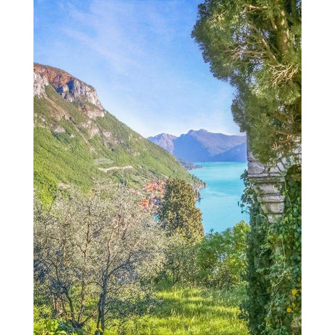 Lago di Como View No. 1 Black Modern Wood Framed Art Print by Ryan, Brooke T.