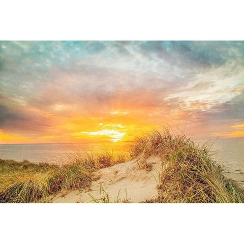 Sunset over The Dunes Black Modern Wood Framed Art Print by Ryan, Brooke T.