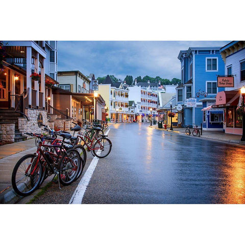 Quiet Dawn On Mackinac Island Black Modern Wood Framed Art Print with Double Matting by Romanowicz, Adam
