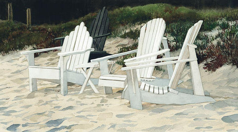 Group Therapy White Modern Wood Framed Art Print with Double Matting by Roberts, Linda