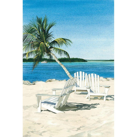 Paradise Black Modern Wood Framed Art Print with Double Matting by Roberts, Linda