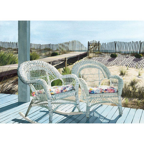 Summer Wicker White Modern Wood Framed Art Print by Roberts, Linda