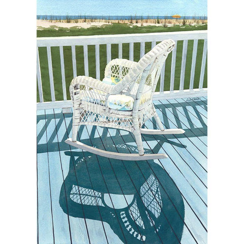 Wicker Shadows Black Modern Wood Framed Art Print by Roberts, Linda