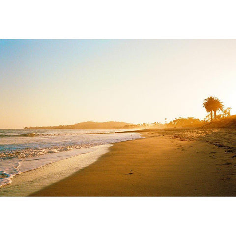 Sunset Surf Black Modern Wood Framed Art Print with Double Matting by Rapson, Sol