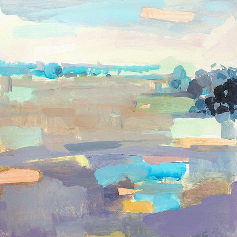Sherbert Sky Black Modern Wood Framed Art Print with Double Matting by Robbins, Kathleen