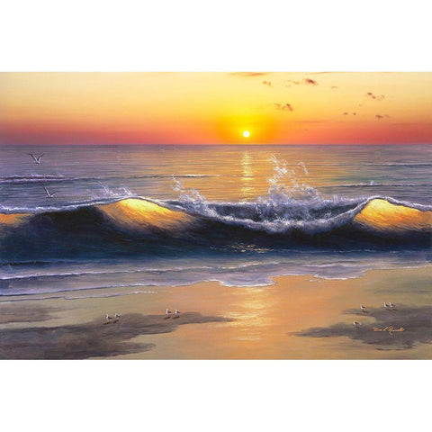 Sunset Nights White Modern Wood Framed Art Print by Romanello, Diane