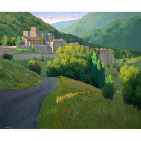 Early Morning in Aurel White Modern Wood Framed Art Print by Roberts, Ian