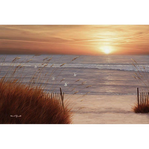 Beach Glory Black Modern Wood Framed Art Print with Double Matting by Romanello, Diane