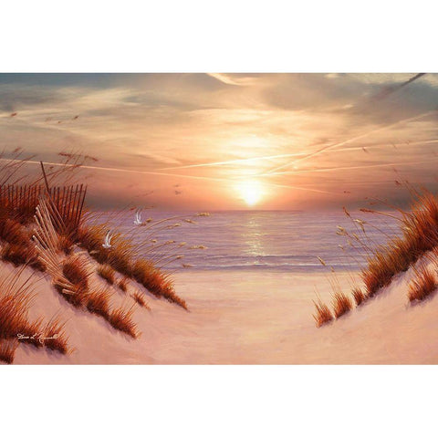 Dunes White Modern Wood Framed Art Print by Romanello, Diane