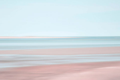 Pastel Abstract Beach 3 Black Ornate Wood Framed Art Print with Double Matting by Ryan, Brooke T.