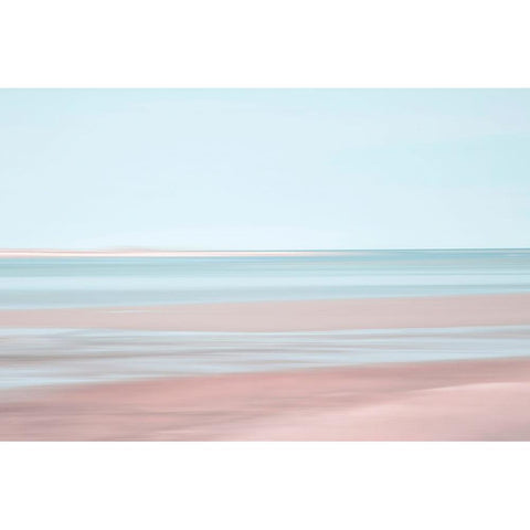 Pastel Abstract Beach 3 Black Modern Wood Framed Art Print by Ryan, Brooke T.