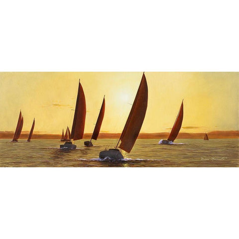 Sailing-Sailing Black Modern Wood Framed Art Print with Double Matting by Romanello, Diane