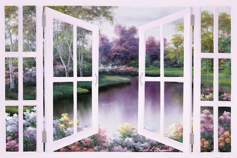 Springtime Symphony Door White Modern Wood Framed Art Print with Double Matting by Romanello, Diane