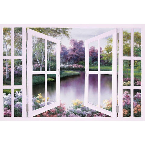 Springtime Symphony Door Black Modern Wood Framed Art Print with Double Matting by Romanello, Diane