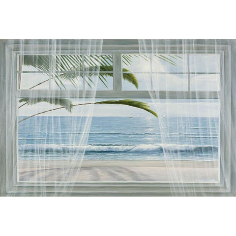 View of the Tropics Gold Ornate Wood Framed Art Print with Double Matting by Romanello, Diane