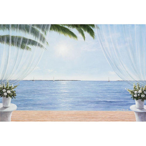 My Blue Heaven White Modern Wood Framed Art Print by Romanello, Diane