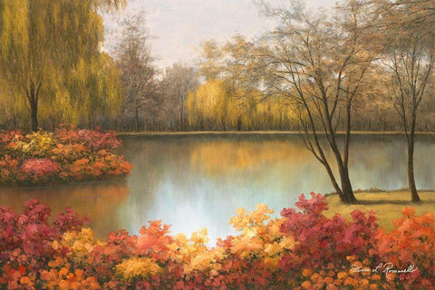 Autumn Palette White Modern Wood Framed Art Print with Double Matting by Romanello, Diane