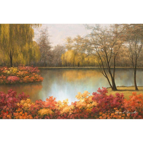 Autumn Palette Black Modern Wood Framed Art Print by Romanello, Diane